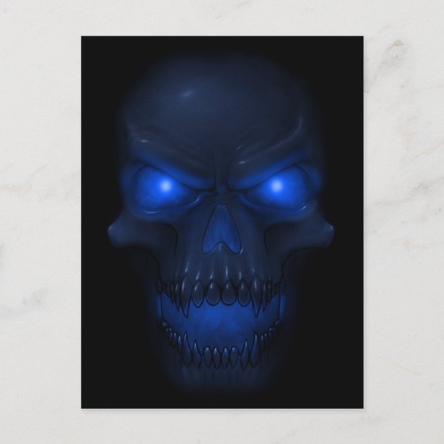 Blue Glowing Skull Postcard (Front)