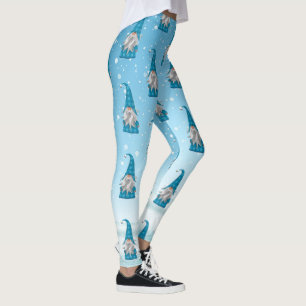 Blue Gnome Pattern  Leggings