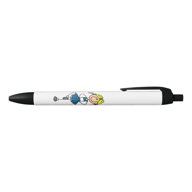 Blue Go Team Cheerleader Black Ink Pen (Top)