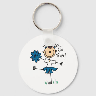 Blue Go Team Cheerleading Tshirts and Gifts Keychain