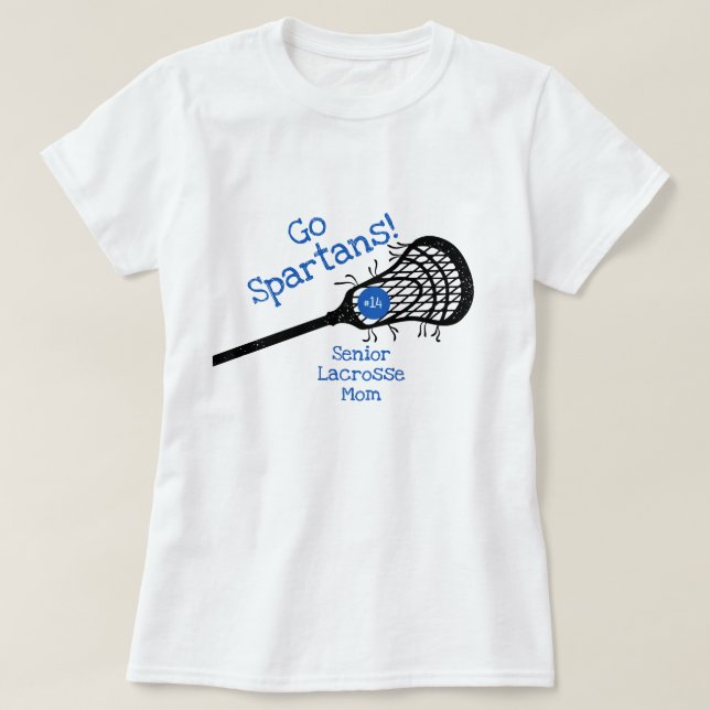 Blue Go Team Lacrosse Mom T-Shirt (Design Front)