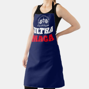 blue God Family Country Freedom ULTRA MAGA Apron