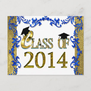 Blue & Gold 2014 Graduation Party Invitations