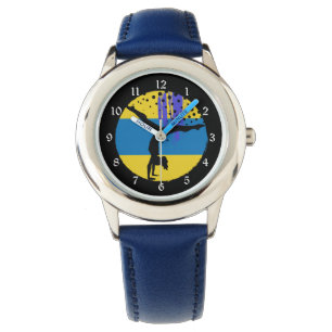 Blue Gold Abstract Art Gymnast Watch