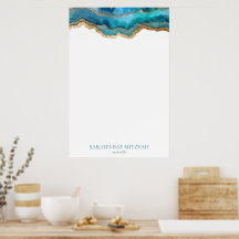 Blue Gold Agate Bat or Bar Mitzvah Sign-In