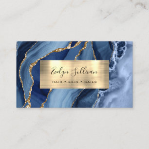 Blue Gold Agate Business Card