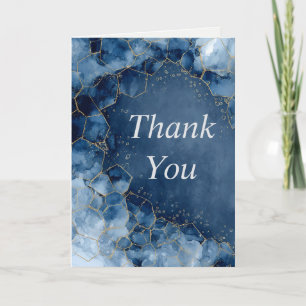 Blue & Gold Agate Thank You Card