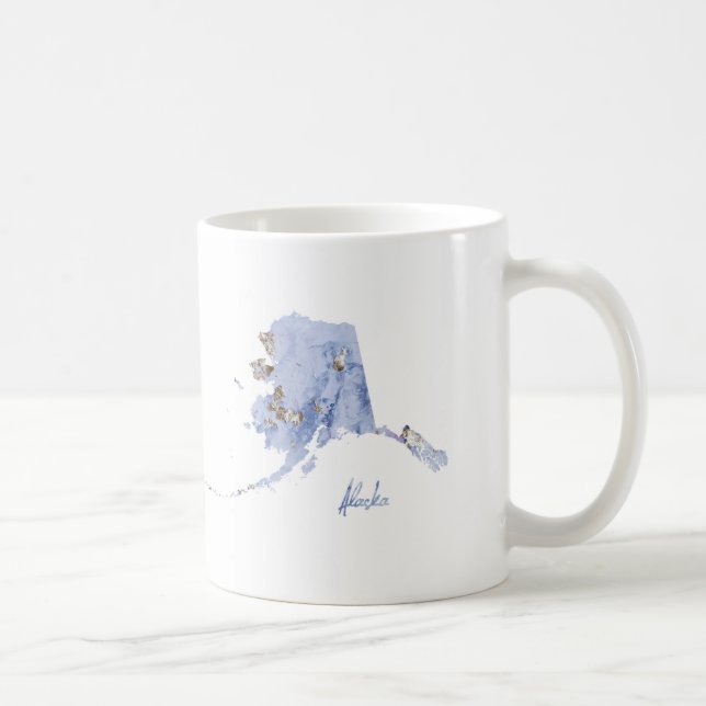 Blue & Gold Alaska State Map Coffee Mug (Right)