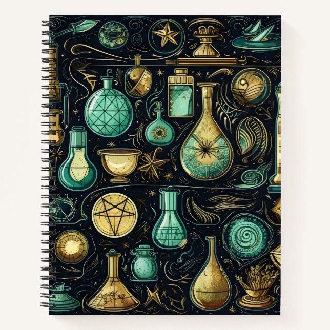 Blue Gold Alchemy Notebook (Front)