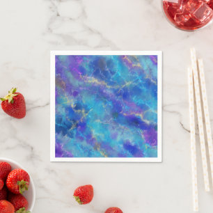 Blue, Gold and Purple Marble  Napkin