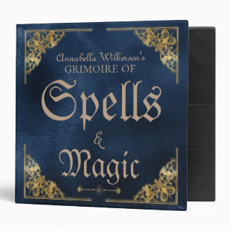 Blue & Gold Antique Grimoire Binder