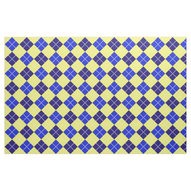 Blue & Gold Argyle Fabric (Fat Quarter)