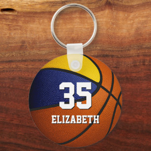 blue gold basketball team banquet favours keychain