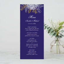Blue Gold Botany Graphic Wedding