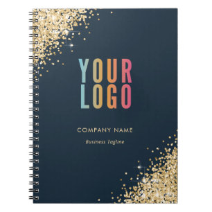 Blue Gold Business Logo Promotional Notebook