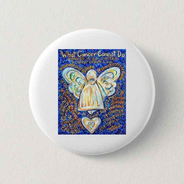 Blue & Gold Cancer Angel Button (Front)