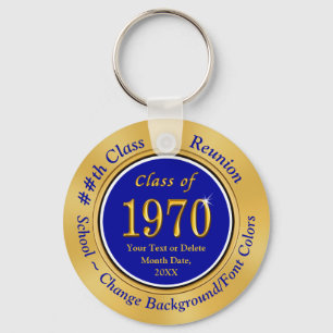 Blue, Gold Cheap 50 Year Class Reunion Souvenirs Keychain