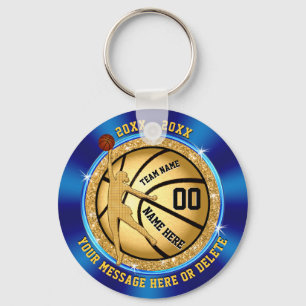 Blue Gold Cheap Basketball Gifts for GIRLS Team Keychain