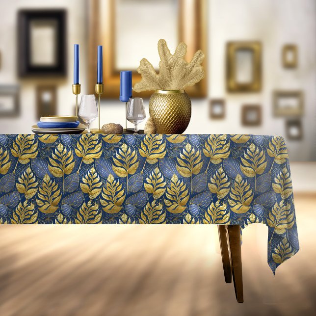 Blue Gold Christmas Pattern#29 ID1009 Tablecloth (Creator Uploaded)