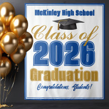 Blue Gold Class of 2026 Graduation Photo Booth