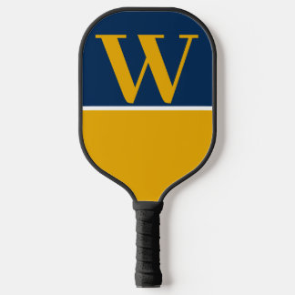 Blue & Gold College Colors Monogram Pickleball Paddle