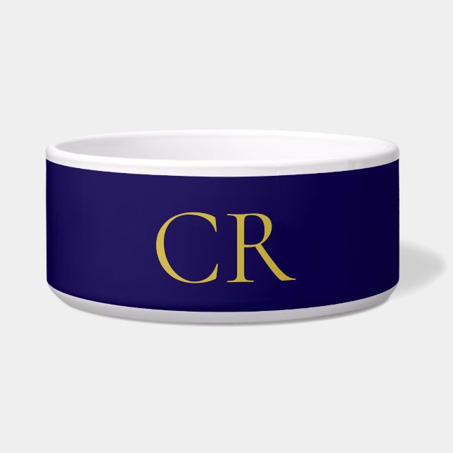 Blue & Gold Color Monogram Modern Minimalist  (Front)