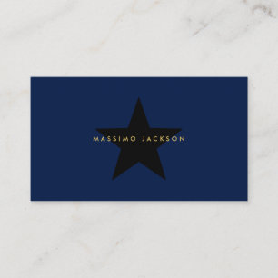 Blue Gold Colors Professional Trendy Black Star Enclosure Card