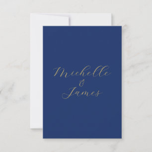 Blue & Gold Colors Professional Trendy Modern Name Thank You Card