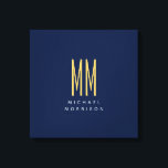 Blue Gold Colours Monogram Initial Letters Name Canvas Print<br><div class="desc">Represent yourself with this modern, elegant design. This template can be customized to meet all professional occupations.</div>