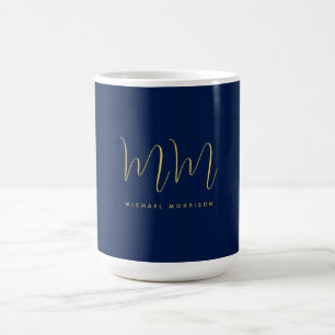 Blue Gold Colours Professional Initial Letters Nam Coffee Mug