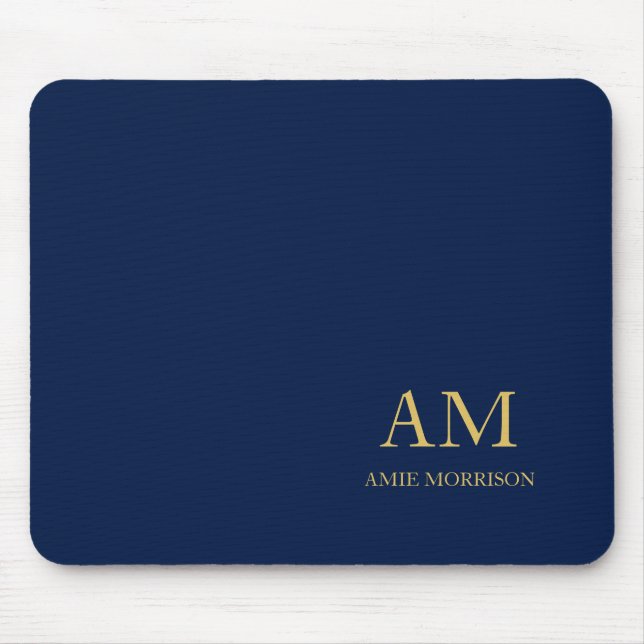 Blue Gold Colours Professional Initial Letters Nam Mouse Pad (Front)