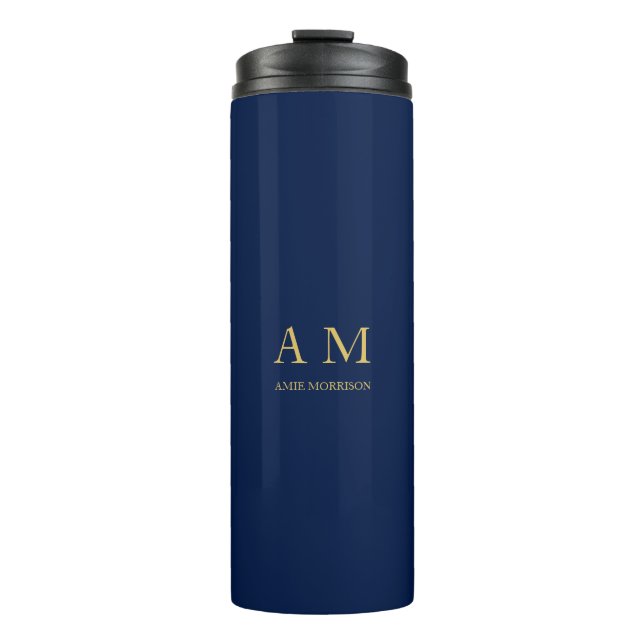 Blue Gold Colours Professional Initial Letters Nam Thermal Tumbler (Front)