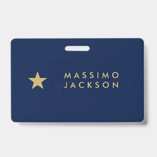 Blue Gold Colours Professional Trendy Gold Star Badge