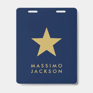 Blue Gold Colours Professional Trendy Gold Star Badge