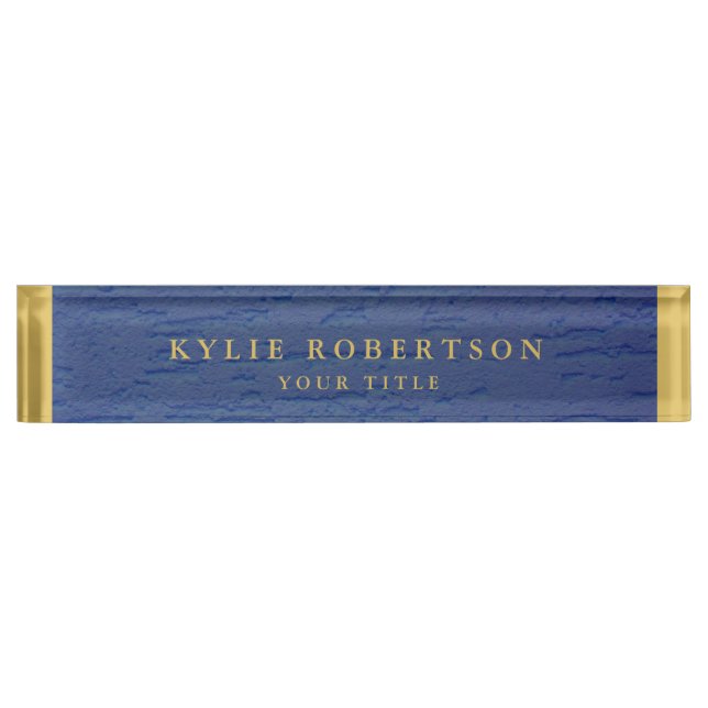 Blue Gold Colours Professional Trendy Modern Nameplate (Front)