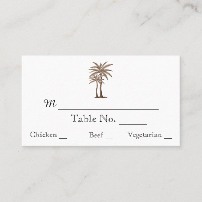 Blue Gold Compass Rose Beach Wedding Place Cards (Front)
