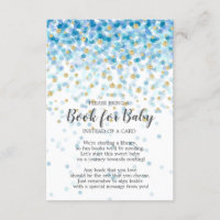 Blue Gold Confetti Baby Shower Book for Baby