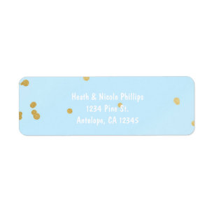 Blue & Gold Confetti Dots Modern Address label