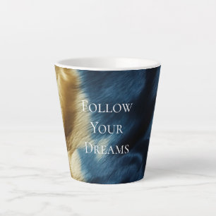 Blue Gold Cowhide Latte Mug