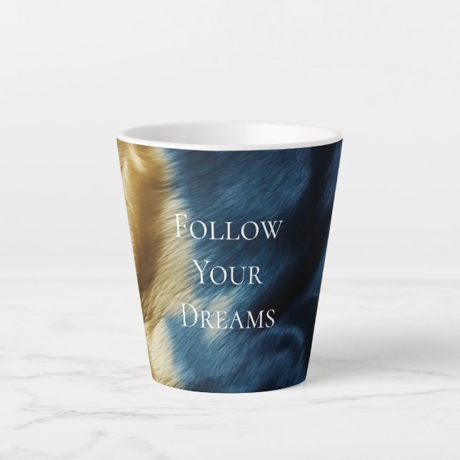 Blue Gold Cowhide Latte Mug (Front)