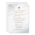 Blue Gold Cross Boy First Holy Communion