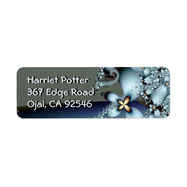 Blue Gold Cute Abstract Floral (Front)