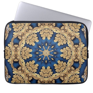 Blue Gold Decorative Laptop Sleeve