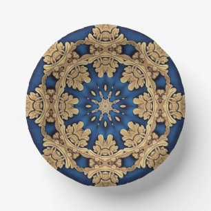 Blue Gold Decorative Paper Bowls Paper Plate