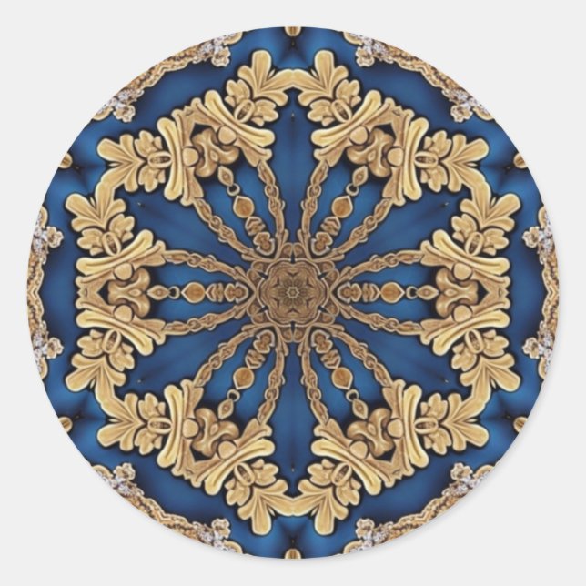 Blue Gold Decorative Sticker (Front)