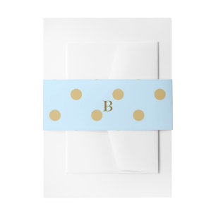 Blue & Gold Dots Prince Birthday Party Invitation Belly Band