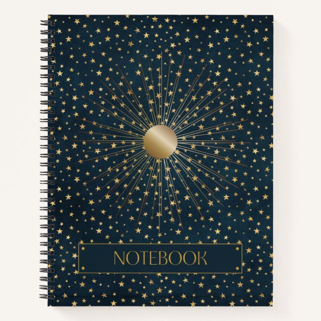 Blue gold ethereal astrological design journal (Front)