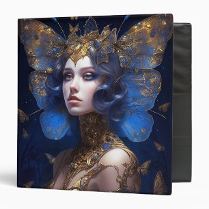 Blue Gold Fairy Fantasy Art Binder