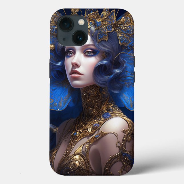 Blue Gold Fairy Fantasy Art Case-Mate iPhone Case (Back)