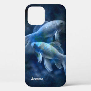 Blue Gold Fish Personalized iPhone 12 Pro Case